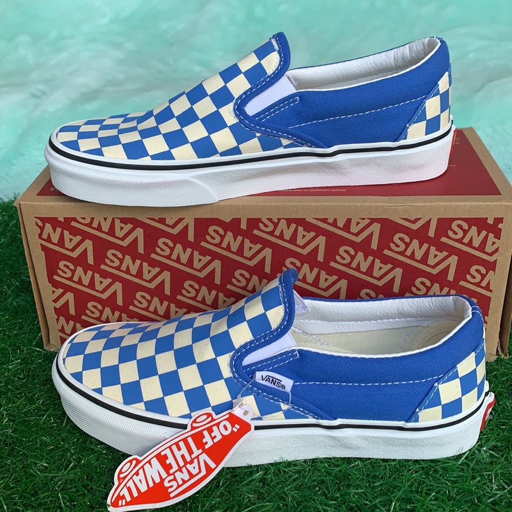 VANS CLASSIC SLIP ON CHKRBRD NEBULAS Bl/Trwht WMNS - Picture 4 of 16